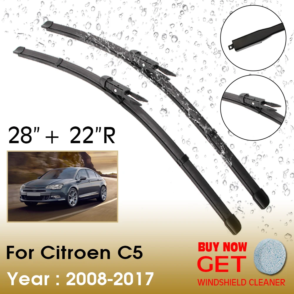 

Car Wiper Blade For Citroen C5 28"+22"R 2008-2017 Front Window Washer Windscreen Windshield Wipers Blades Accessories