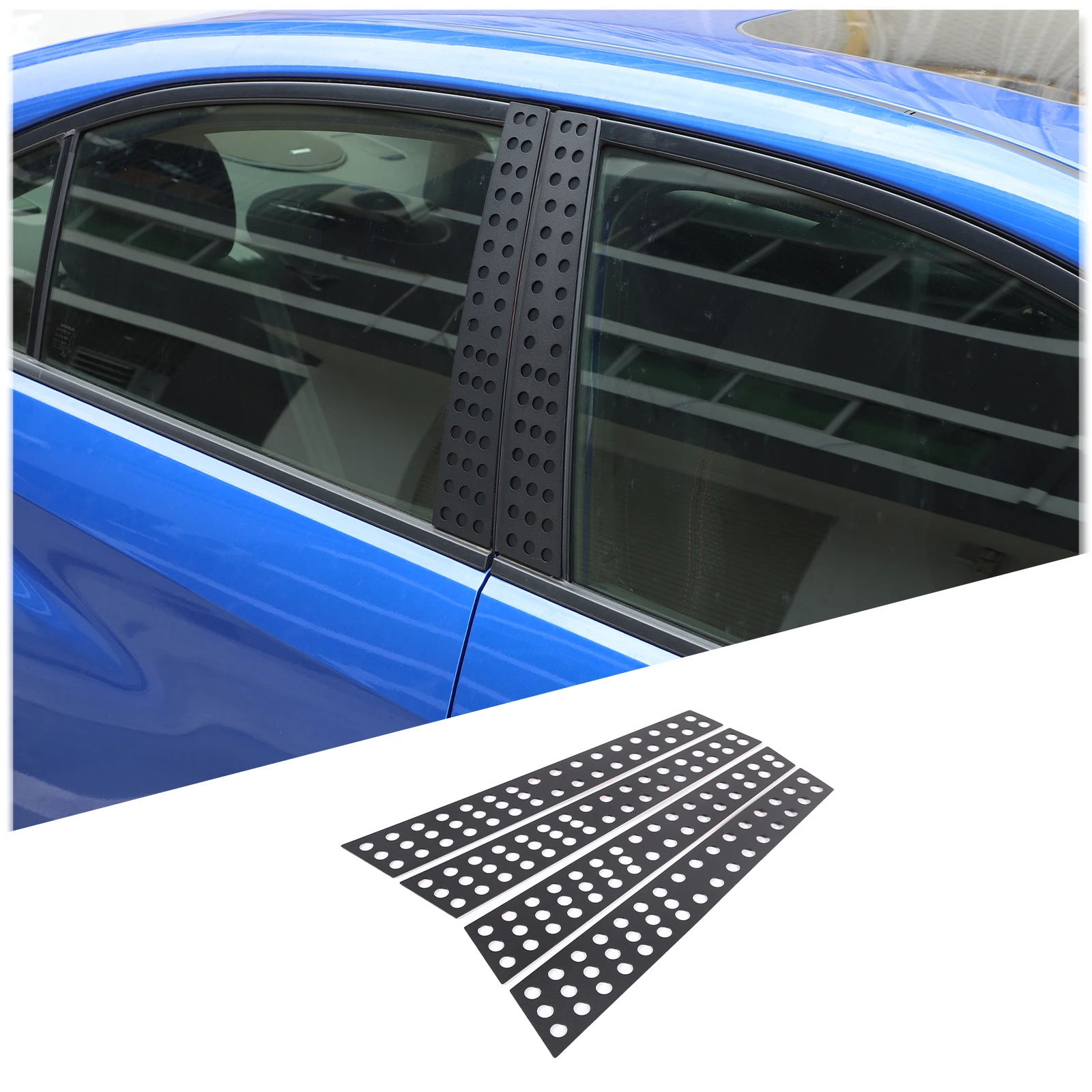 

For 2021-2023 Subaru WRX Aluminum Alloy Center Pillar Honeycomb Decorative Panel Car Exterior Protection Accessories