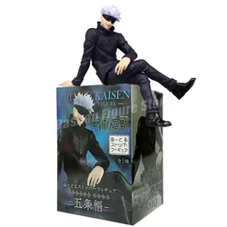 Anime Jujutsu Kaisen Satoru Gojo Action Figure Noodle Stopper 14cm Car Ornaments PVC Sitting Posture Collection Model Toys Gifts