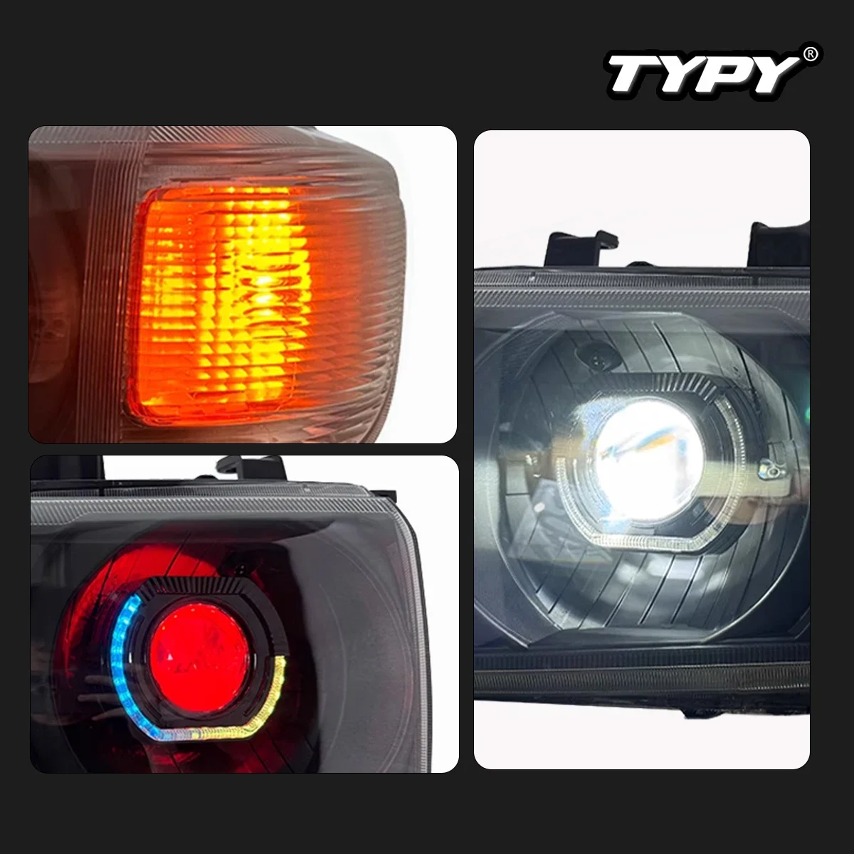 

TYPY New LED Head Lamp Upgrade Modified For Toyota Land Cruiser LC71 LC76 Dynamic Signal Head Lamp Auto Accessories