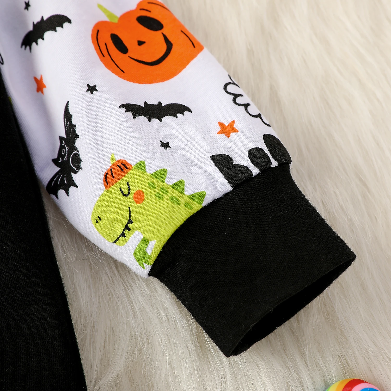 Baby unisex Jumpsuit Long Sleeve Autumn Printing Cartoon Pumpkin For Hallows\' Day Hooded Onesies