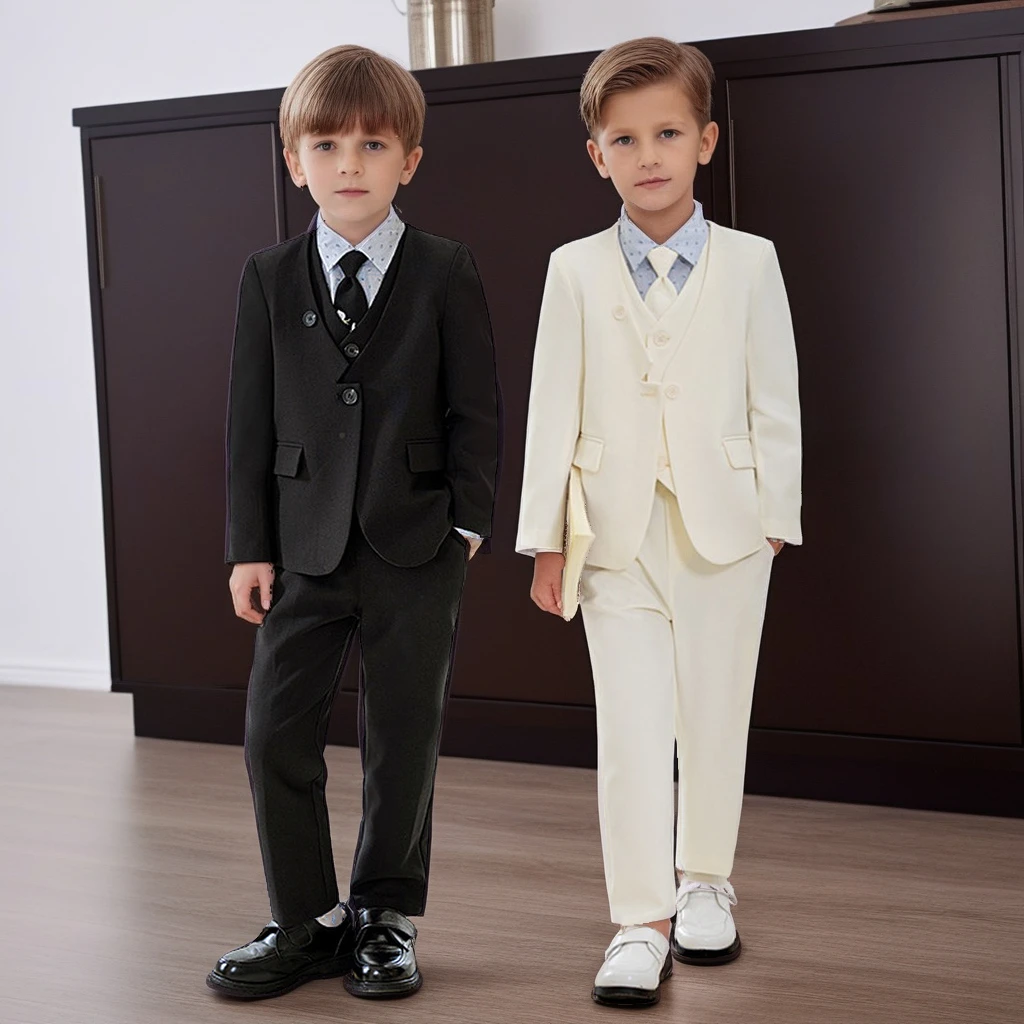 

Boys Suits Blazer Set British Style Kids Piano Recital Host Performance Formal Attire Fall Flower Boy Wedding Birthday Tuxedo