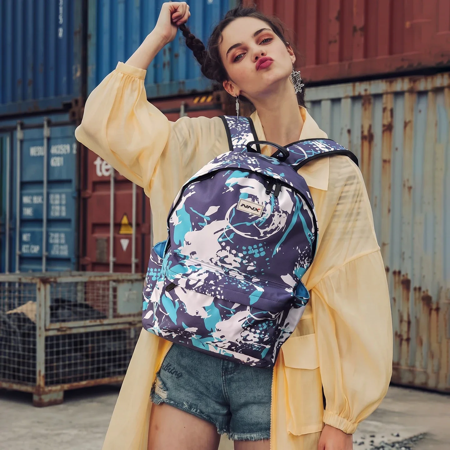 Lightweight Graffiti Paint Splatter Backpack, Unisex School Bag for Students & Teenagers, Oxford Fabric Casual Daypack