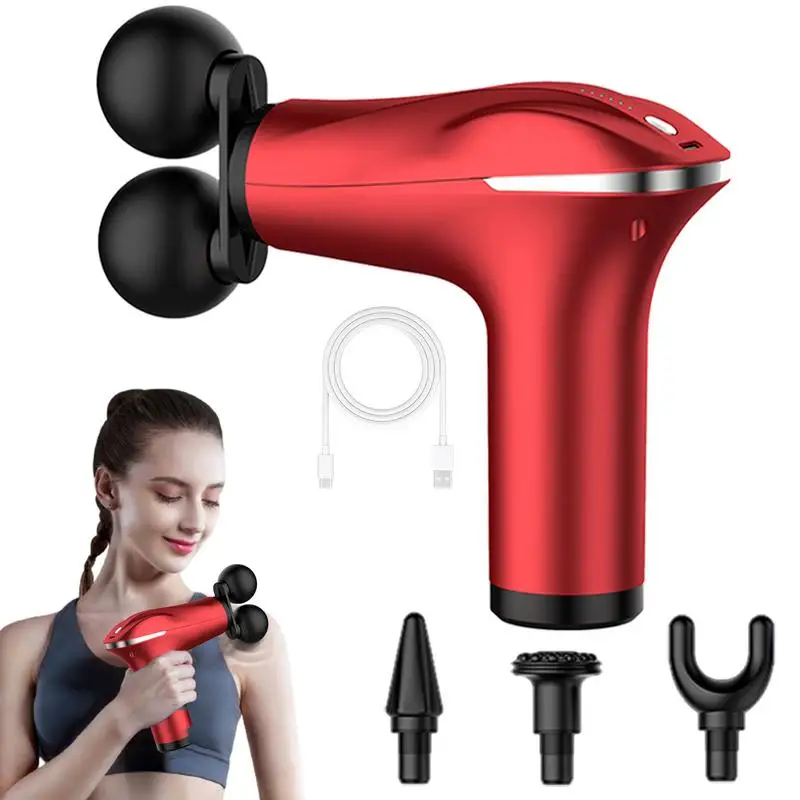 Percussion Massager Double-Headed Electric High-Intensity Handheld Back Massager 6 Speed Handheld Back Massager For Athletes