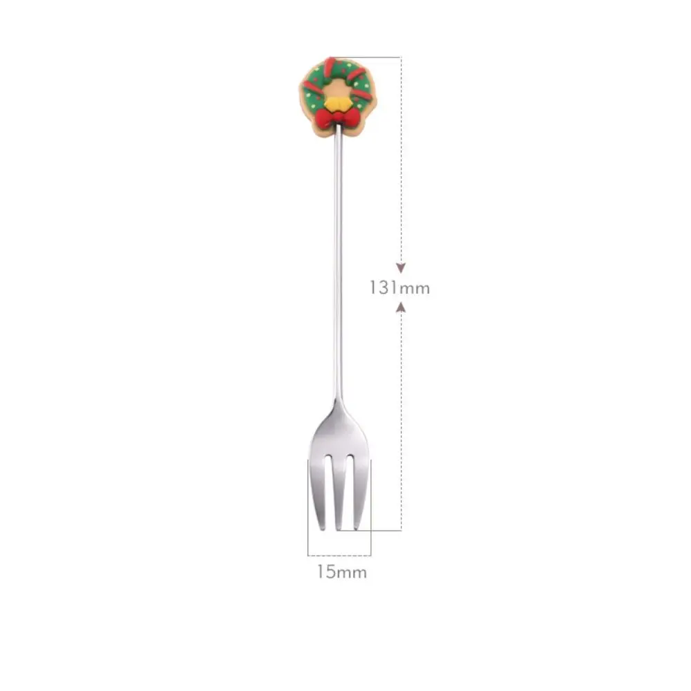 

Stainless Steel Christmas Spoons Forks Set Elk Christmas Tree Gingerbread Man Multifunctional Coffee Spoons Gold Silver