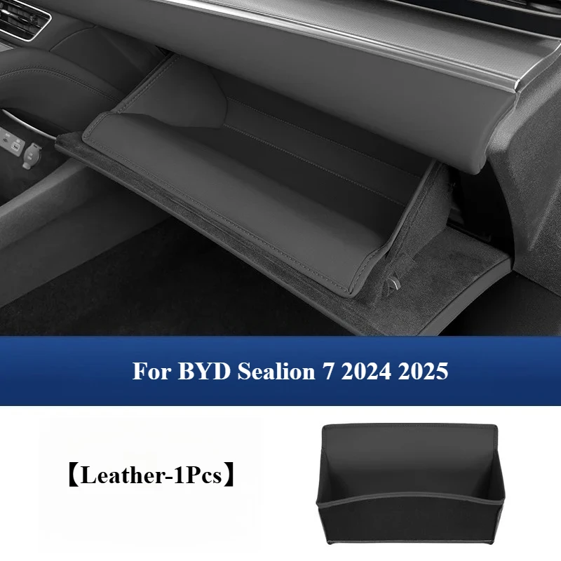 

For BYD Sealion 7 2024 2025 Car Co-pilot Glove Box Protective Mat Leather Passenger Storage Groove Pocket Car Interior Accessory