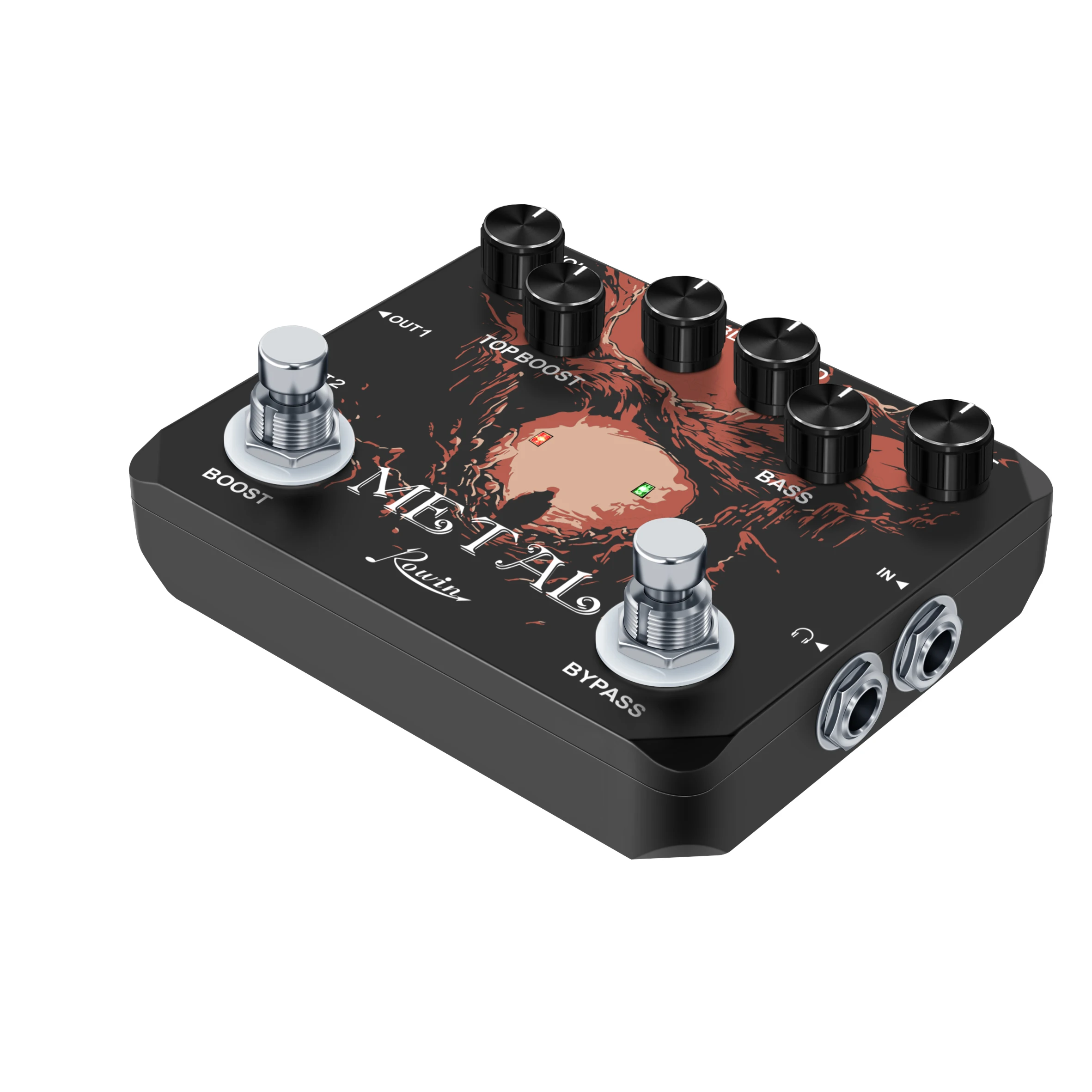 Rowin LTL-03 Heavy Metal  Muff  Top Boost Distortion  Guitar Effect Pedal   Metal Sounds Ture Bypass & Earphone Useable Output