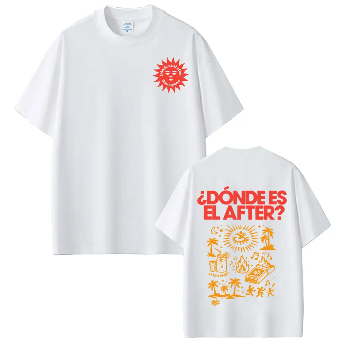 Rawayana: Wo ist das After? Album-Print T-Shirt für Männer und Frauen Ästhetischer Trend T-Shirts Kurzarm Baumwolle Hip-Hop Casual T-Shirts – Detail 3
