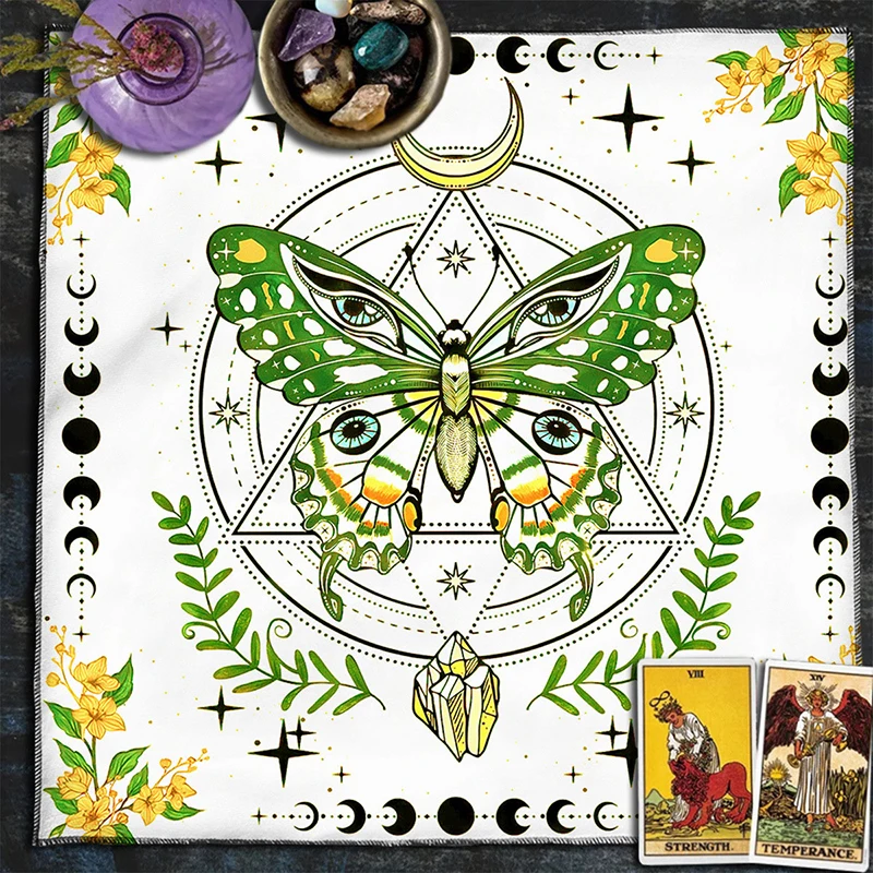 9 Types Tarot Card Tablecloth Altars Cloth Trees Of Life Tablecloth Astrology Divinations Non-Slip Mat Tapestry Home Decors 50cm