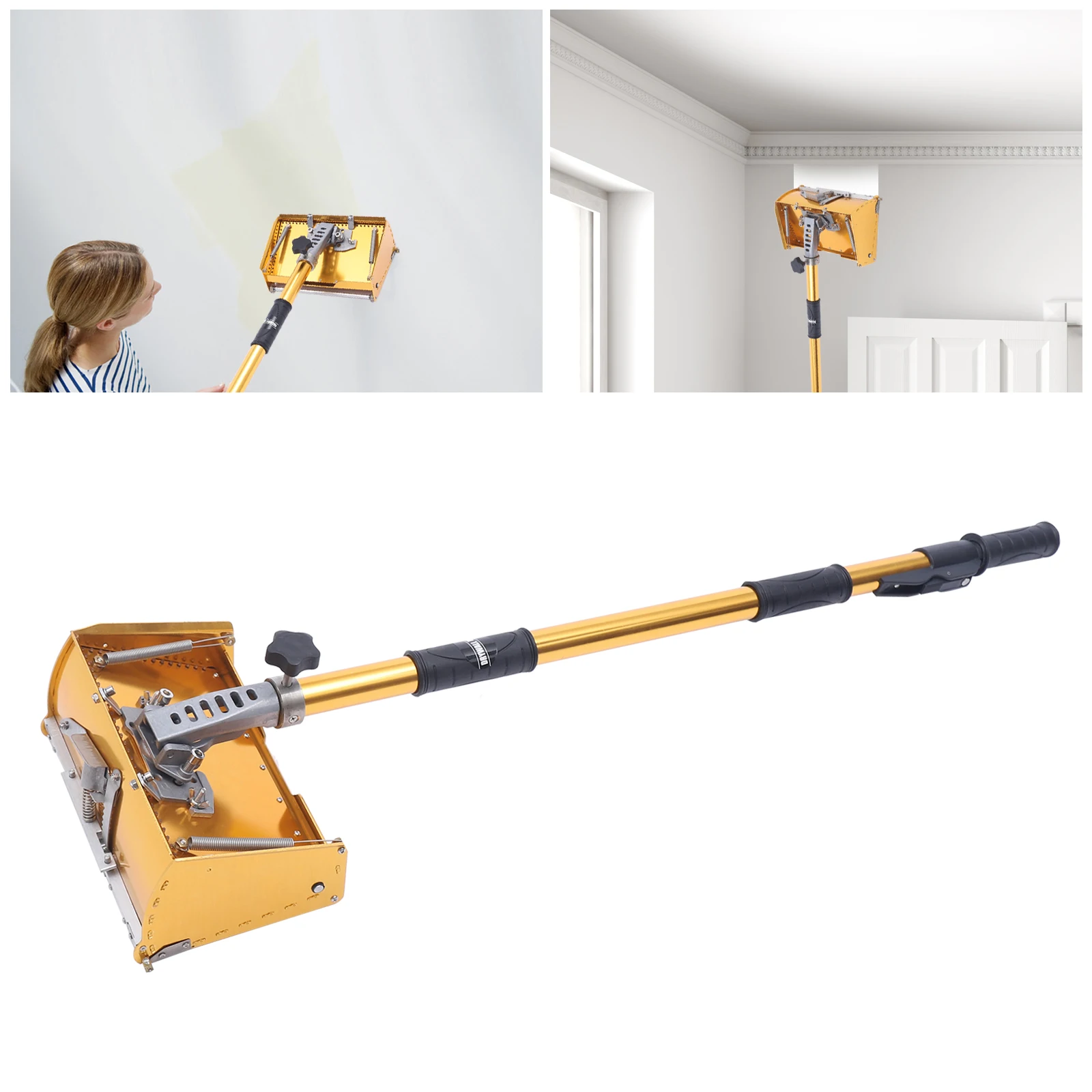 Smooth Finishing Professional Drywall Flat Box Gold-Flat Handle-Aluminum Precision Tools-Drywall Sheetrock Cleanable