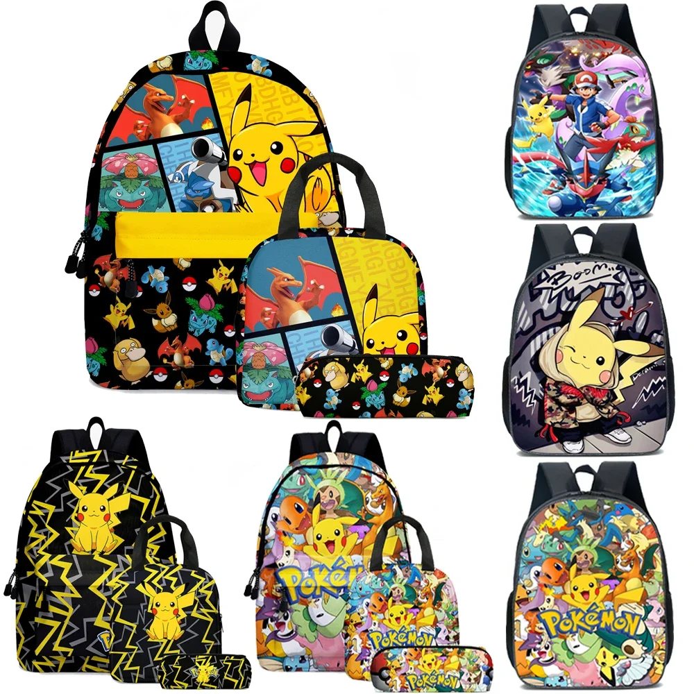 Pokemon School Bags Backpacks Pikachu Anime Figures Kids Bags Big Capacity Travel Bag Girls Boys Christmas Gifts Toys