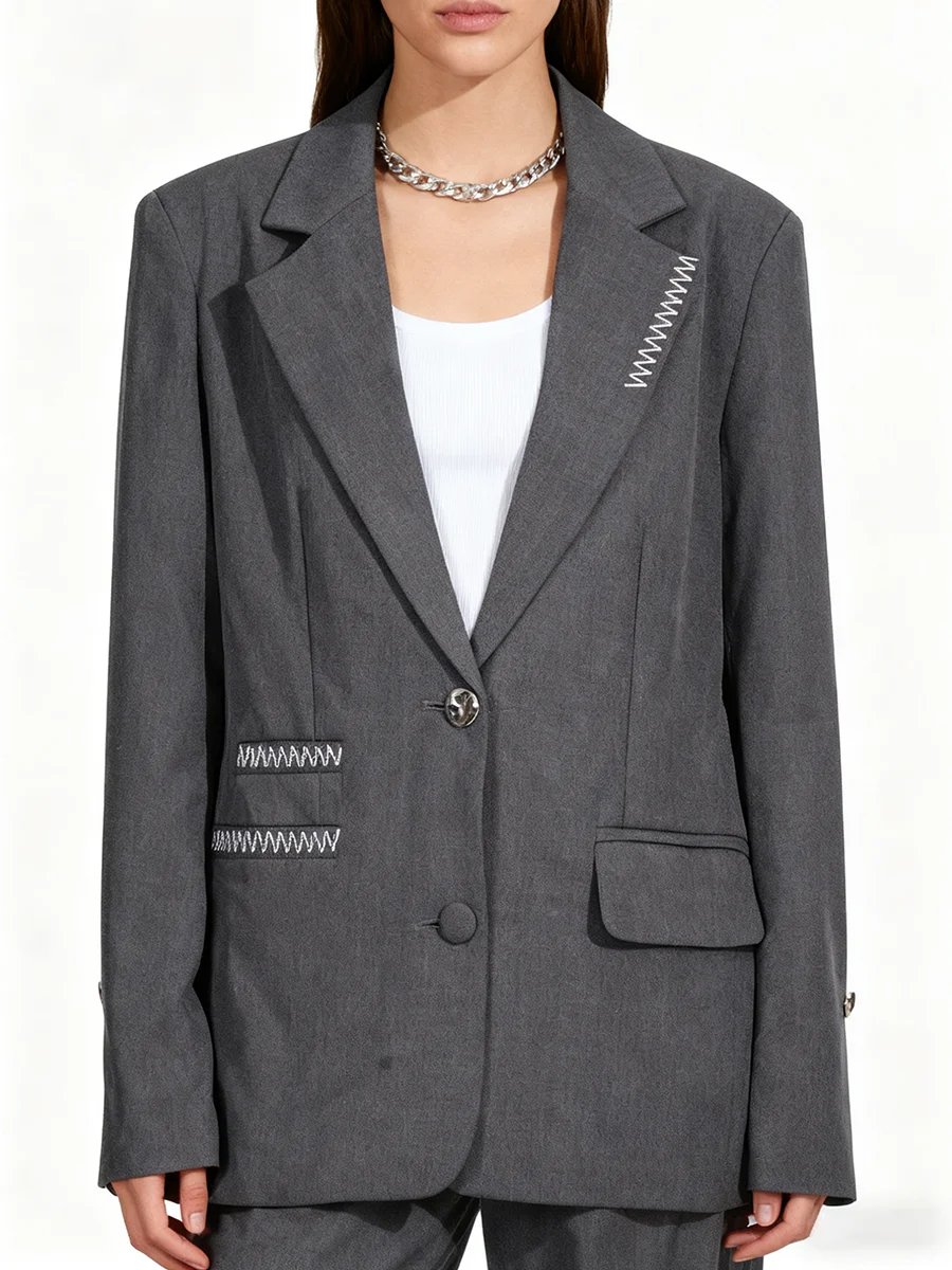 Żakiety damskie VGH, eleganckie, codzienne, z przeszyciami, zapinane na guziki, wyszczuplające, z klapami, z długim rękawem, jesienne, na imprezę, z temperamentem, modne, nowe.