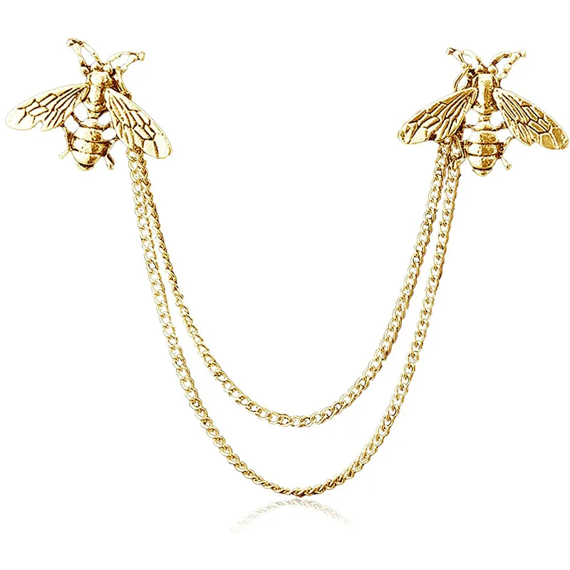 Neue Vintage Luxus Biene Brosche Pins für Männer und Frauen Quaste Revers Pin Anzug Hemd Abzeichen Zubehör Mode Schmuck Geschenke – Detail 1