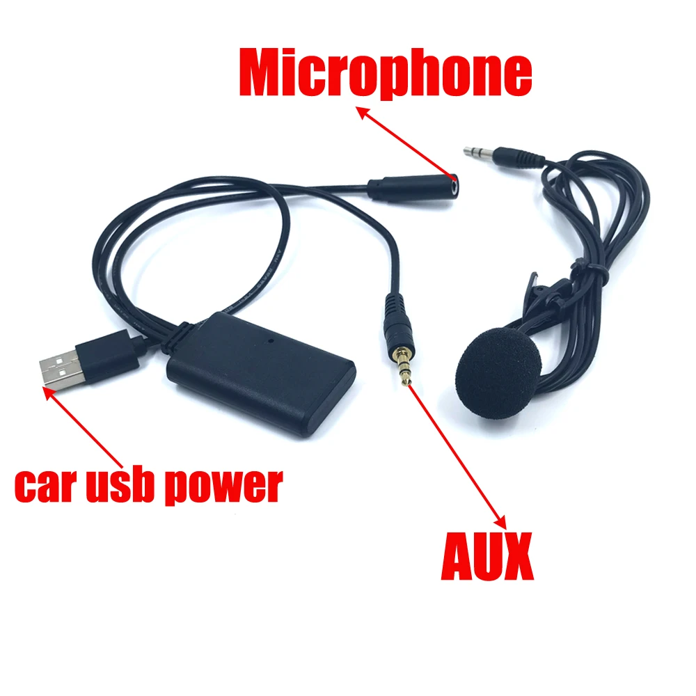 

Biurlink 2023 Universal Car Wireless Bluetooth Device USB 3.5MM Aux Media Bluetooth Microphone Audio Adapter for BMW VW