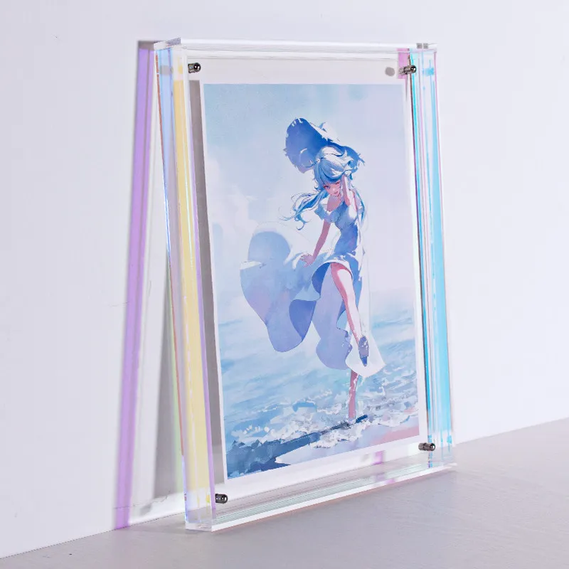 Drijvende acryl fotolijsten fotolijst voor aan de muur gemonteerd tafelblad staand decor fotolijsten neon hangend frame