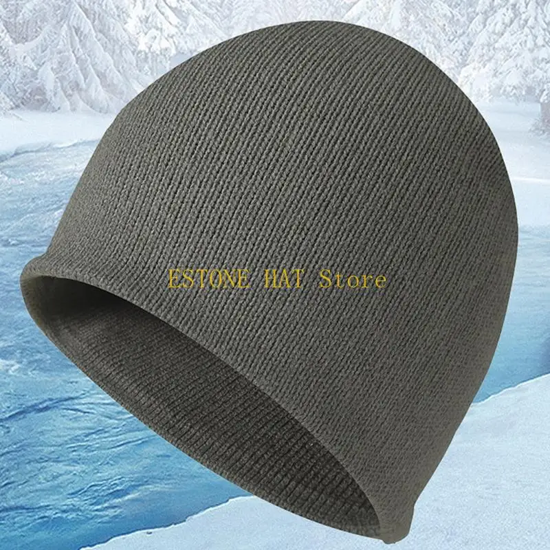49MF Unisex Reflective Hat Winter Knitted Hat High Visibility Windproof Cycling Hat for Men Women Skiing Cycling