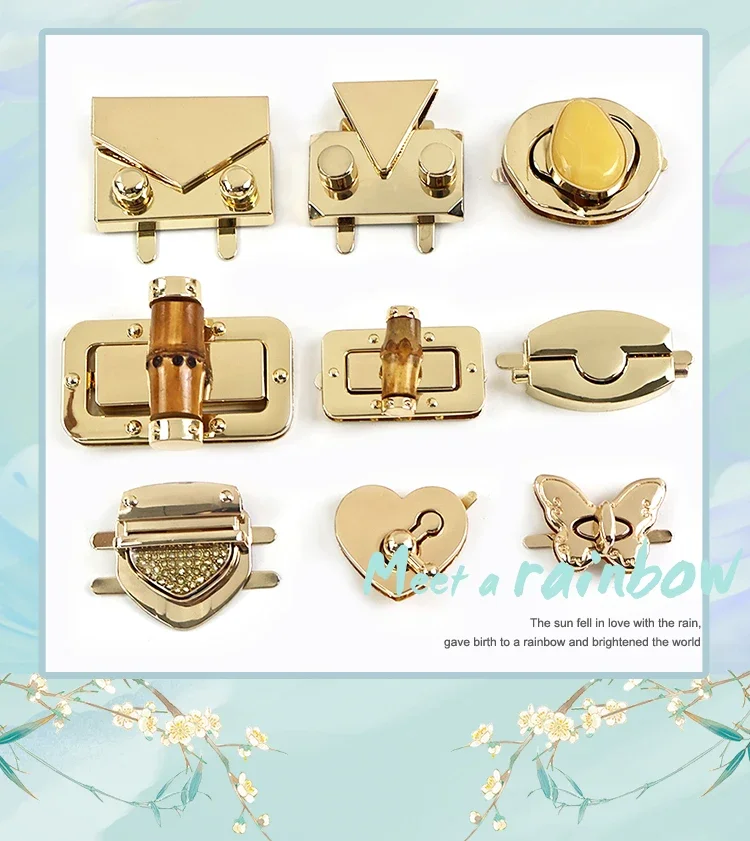 1-3Pcs Deepeel Metal Bag Decor Lock Buckle Women Handbag Closure Latch Purse Turn Twist Locks Snap Clip DIY Hardware Accessories