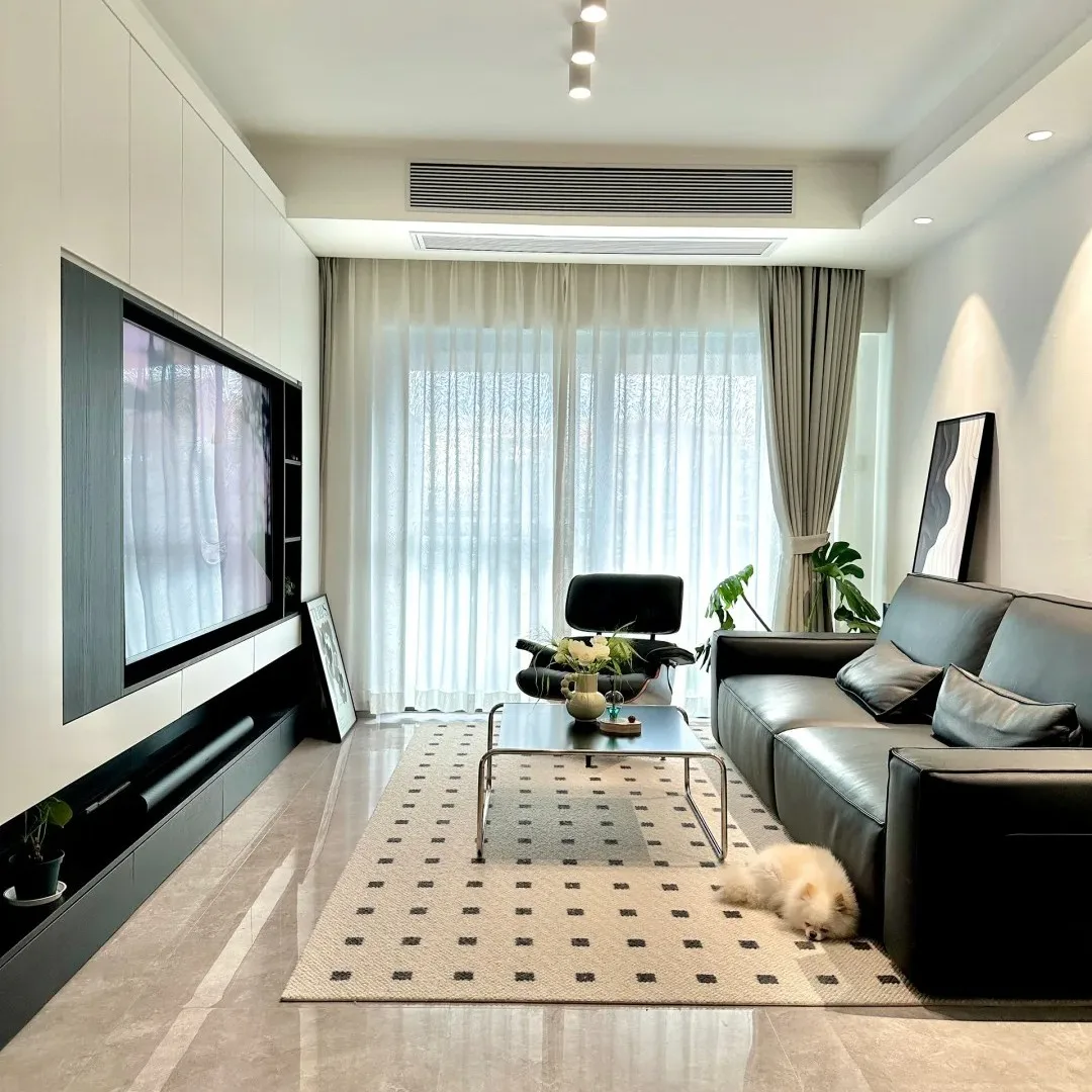 &Popular Contemporary Minimalist Black-and-White Wood Factory-Direct Wholesale TV Stand Eco-Friendly Durable Living Room Storage