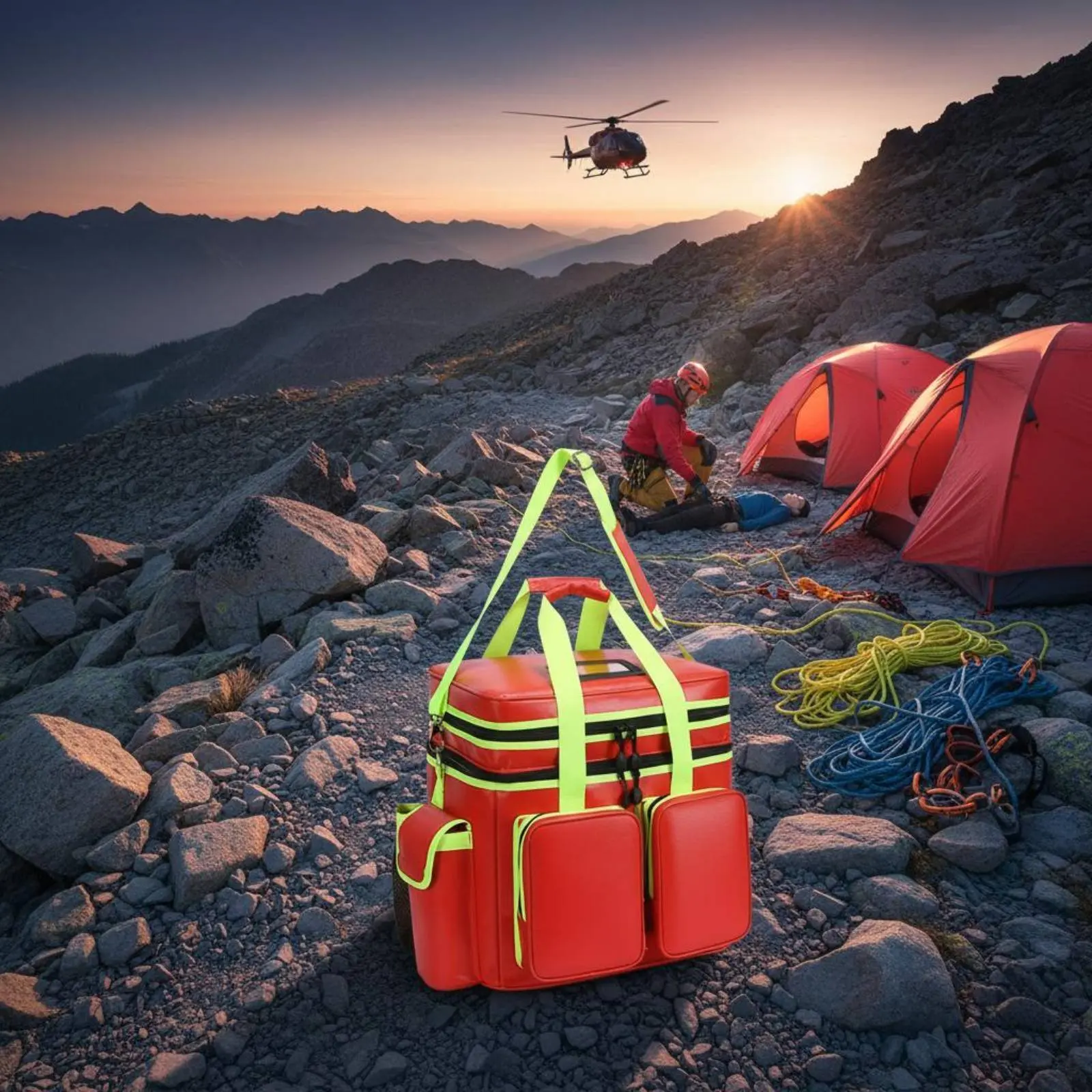Ambulance Emergency Aid Backpack Sturdy Waterproof Medical Backpack Large Capacity Rescue Bag Wear-Resistant EMS Injury Bag