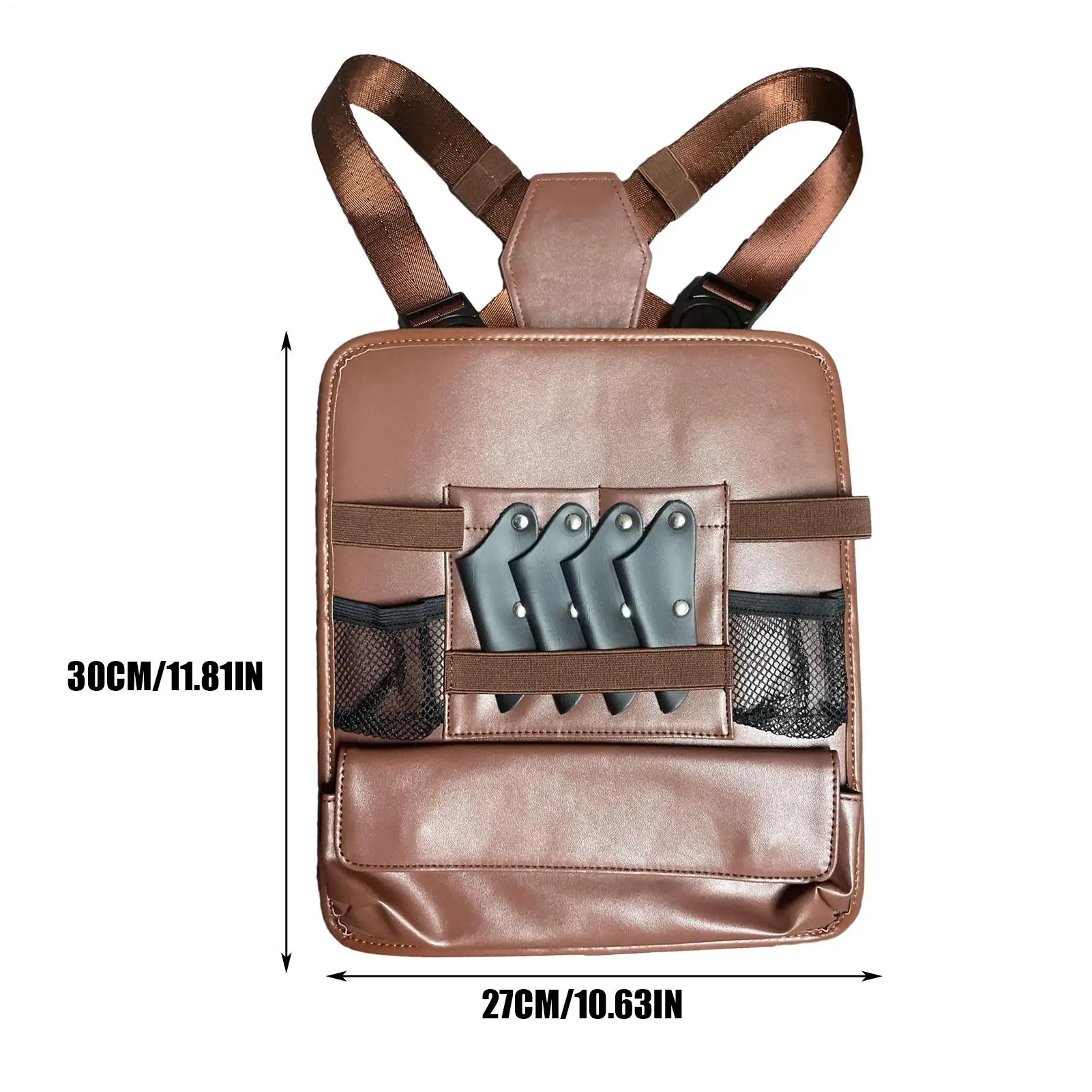 حقيبة مقص الشعر من جلد البولي يوريثان على ظهره ملحقات حلاقة الصدر حقيبة تنظيم لتخزين مشط المقص ومتجر حلاقة الحلاقة