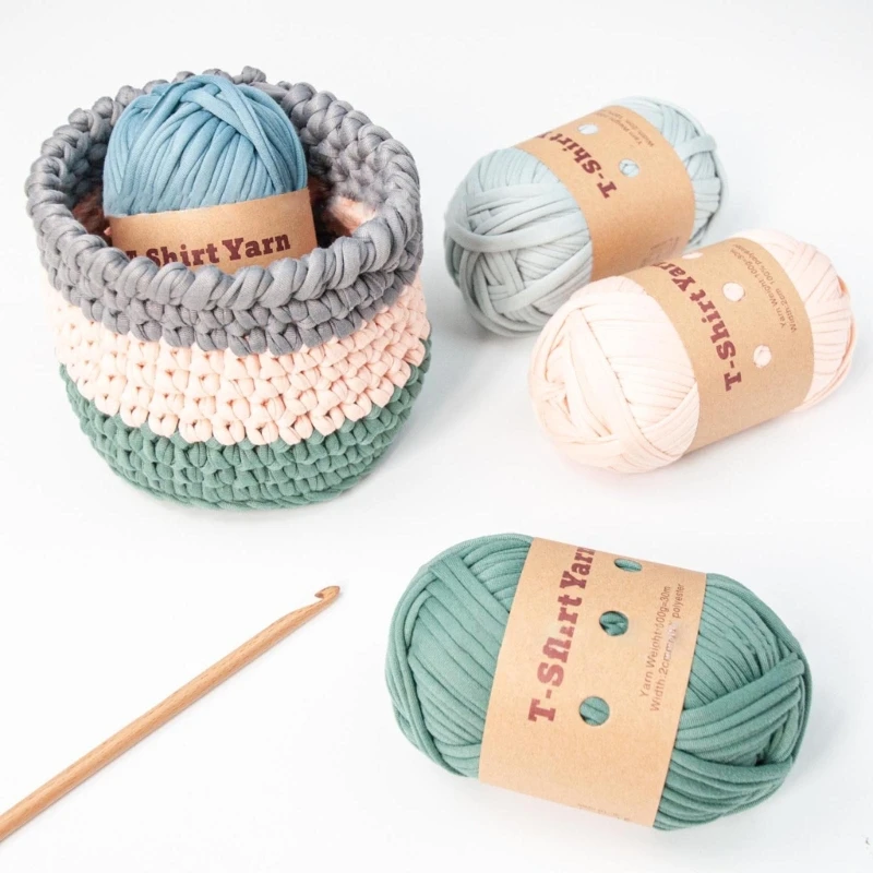 Lot 6 rouleaux fils pour T-Shirt, bandes tissu en Polyester recyclé pour l'artisanat le bricolage, livraison directe