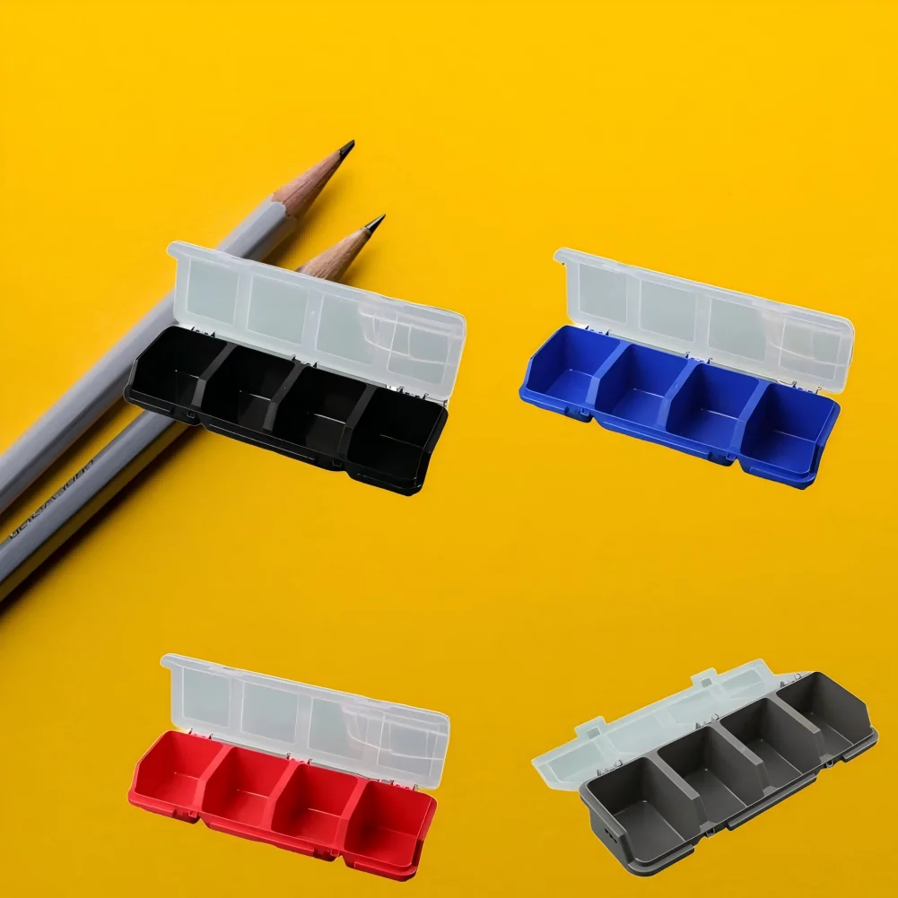 NEW 1PC Parts Storage Box Plastic Screw Organizer Box With 4 Compartment Tool Part Container Bin With Lid Display Storage Case