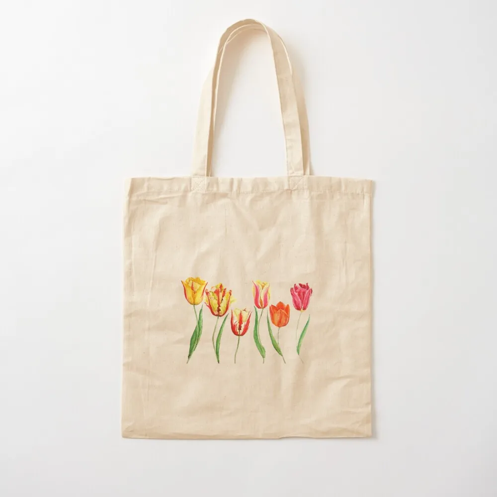 

hand painted colorful tulips flower watercolor painting Tote Bag Cloth bag the Eco Canvas