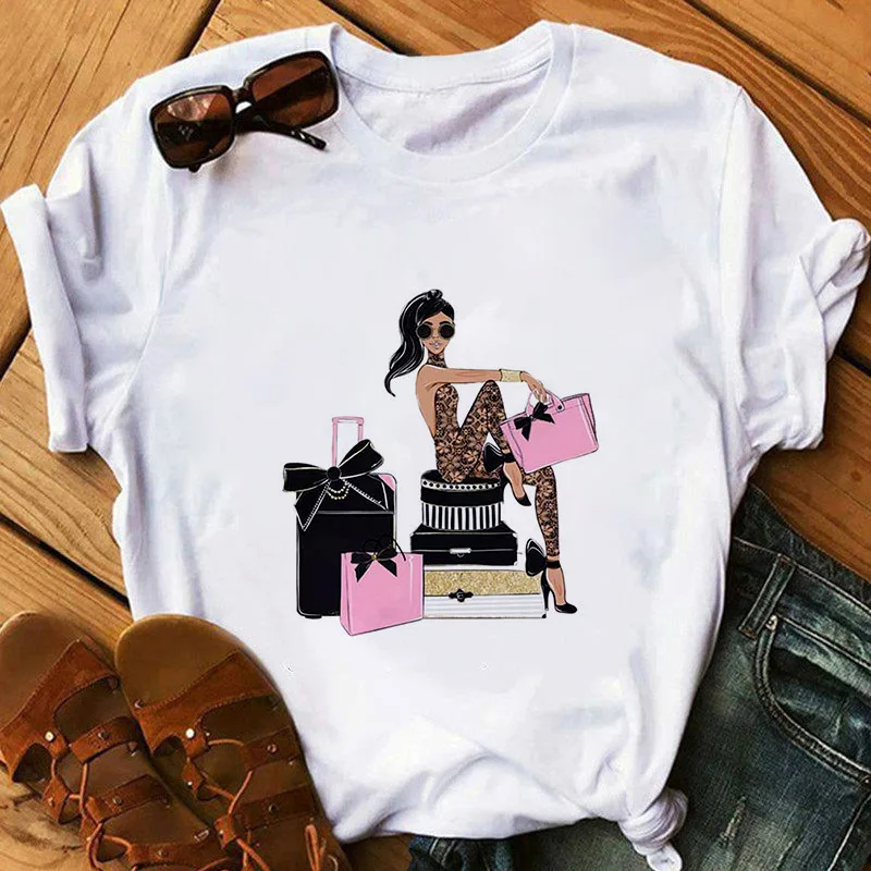 Lato moda uroda drukowanie damska koszulka casual odzież uliczna Harajuku grafika T shirt bluzki damskie z krótkim rękawem Tshirt