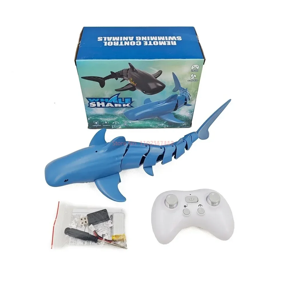 New 2.4g Remote Control Toy Water Spray Shark Underwater Swimming Pool Simulation Electric Fish Model Children Boys Water Toys