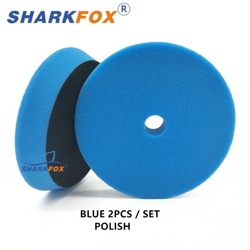 Sharkfox 5 "/6" 125mm/150mm Auto Polijsten Duitsland Spons Buffing Polijstmachine Pads Gladde Buffer Pad Verwijdert Kras Voor Polijsten
