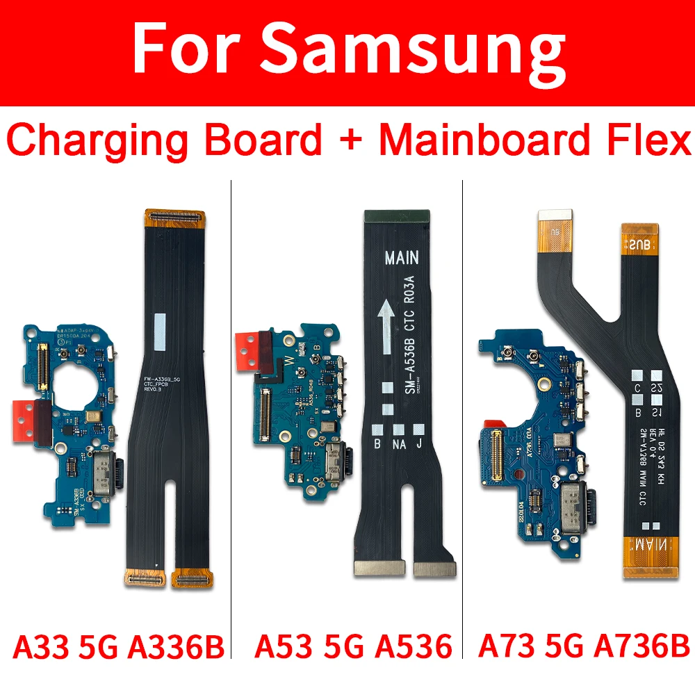 

20Pcs, Tested USB Charging Port Board Flex Cable Connector For Samsung A33 A53 A72 A52 4G A73 5G With Mic Microphone