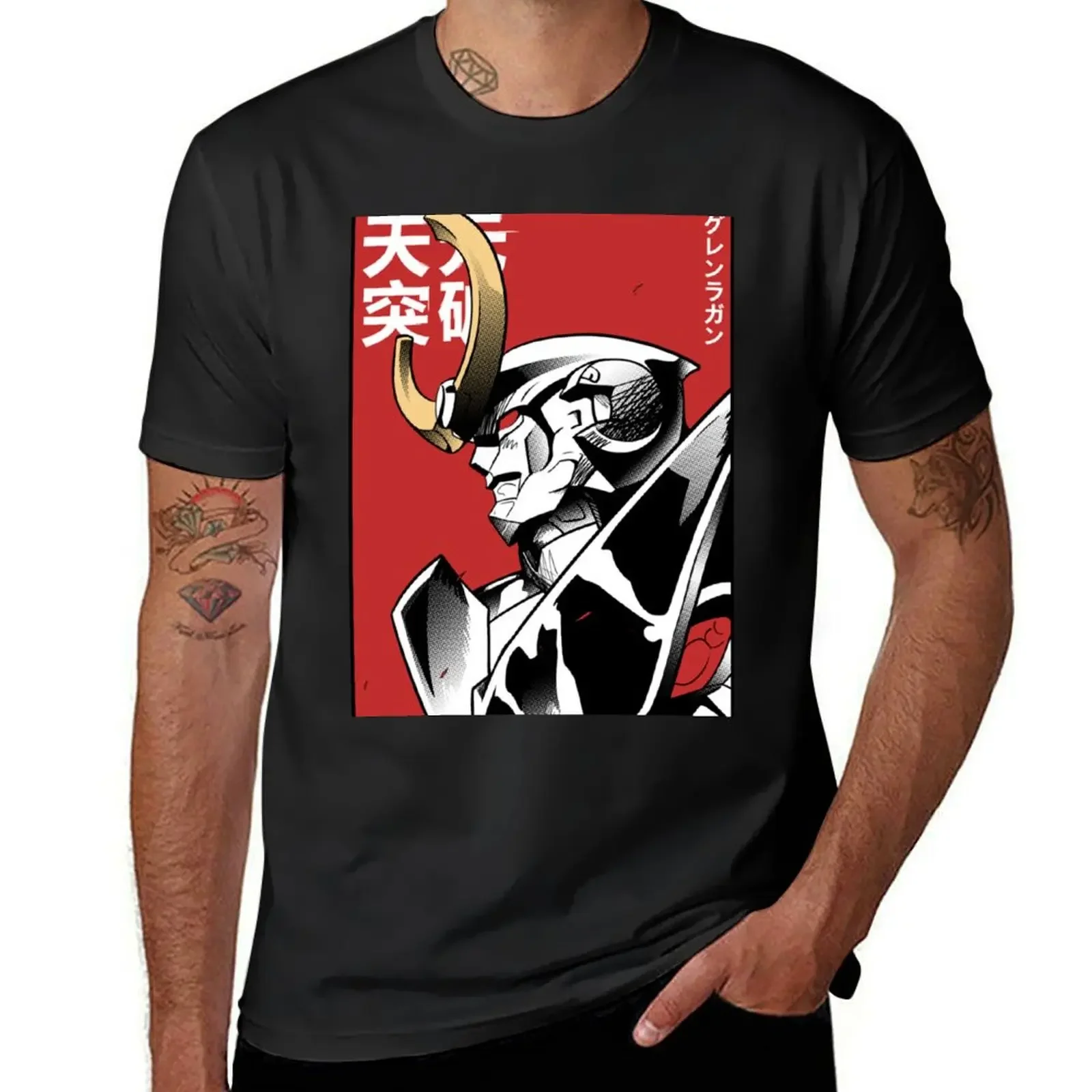 

Tengen Toppa Gurren Lagann Red T-Shirt Aesthetic clothing cute tops graphic t shirt vintage Men's clothing