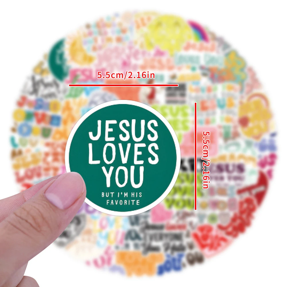 

10/30/50/110pcs Jesus Loves You Christian Stickers Bible Inspirational Cartoon Decals Laptop Phone Diary Decoration Sticker Pack