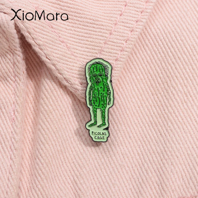 Pin esmaltado Green Pickles Valley, broche divertido y extraño, espeluznante, solapa, mochila, chaqueta, insignia, joyería de moda, accesorios de regalo