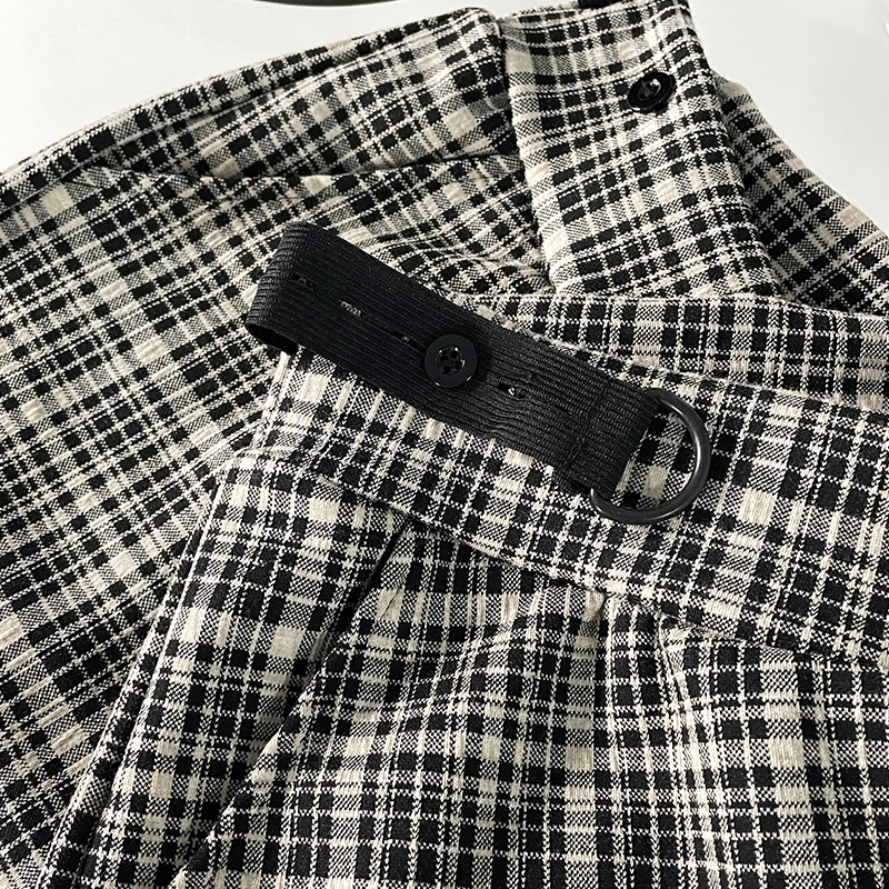 Maternity Plaid Shorts Pregnant Women's Summer Thin Low Waist Out Wear Trousers Loose Fitting Wide Leg Casual Maternity Pants