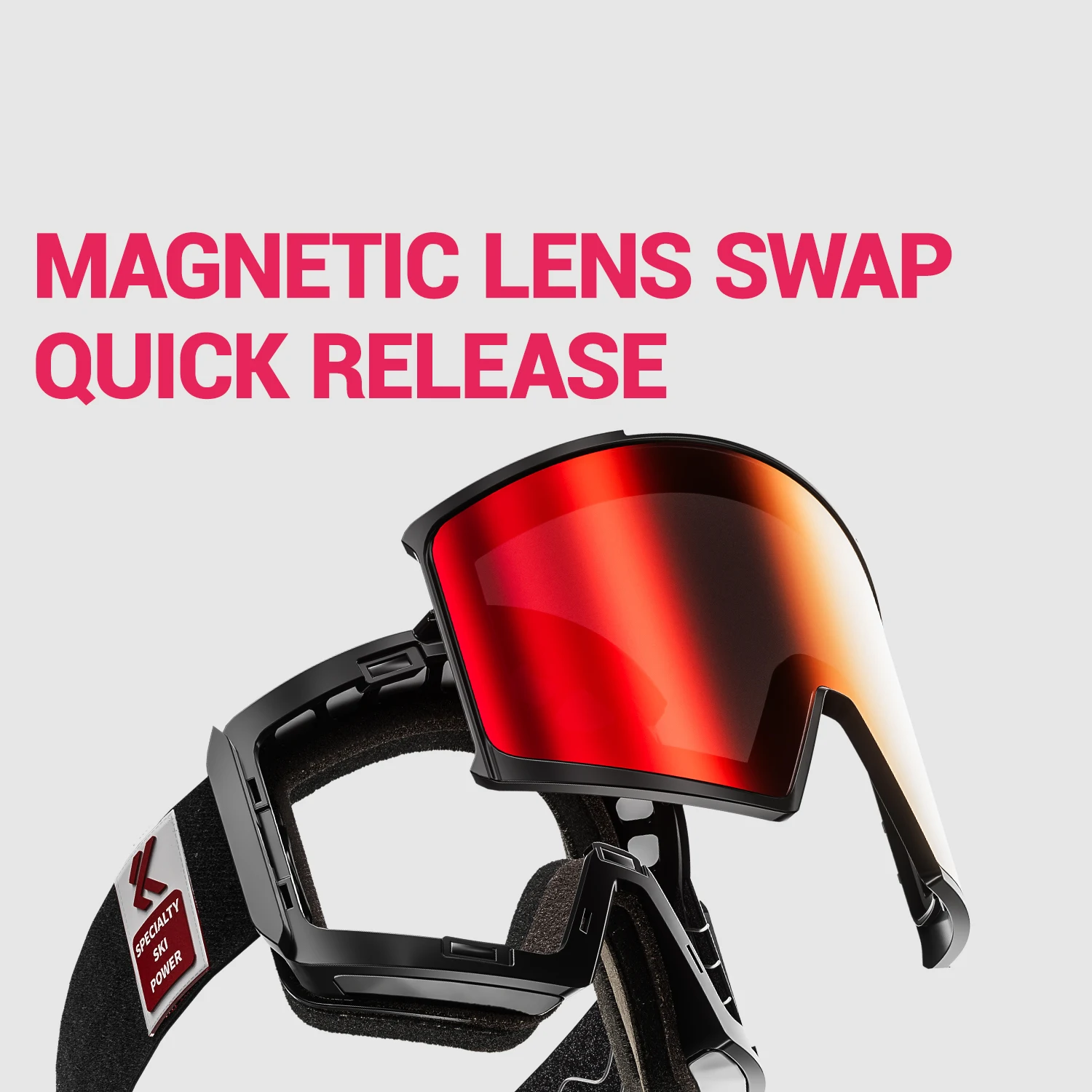 KAPVOE Gafas de esquí Lentes magnéticas antivaho de doble capa resistentes a impactos Adecuado para hombres, mujeres y adolescentes Protección UV400