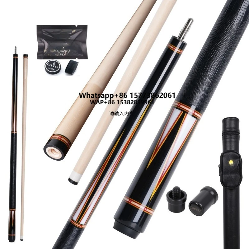 

CUEELF Professional High Quality Pool Cue Stick 58" Inlay Design Billiard Pool Cue Ebony with Acrylic Solid Wood
