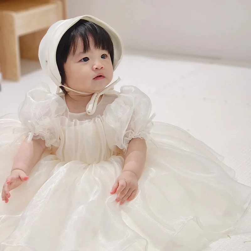 

Baby First Summer Birthday Celebration, Children's Princess High-End Stylish Puffy Dress for Girls