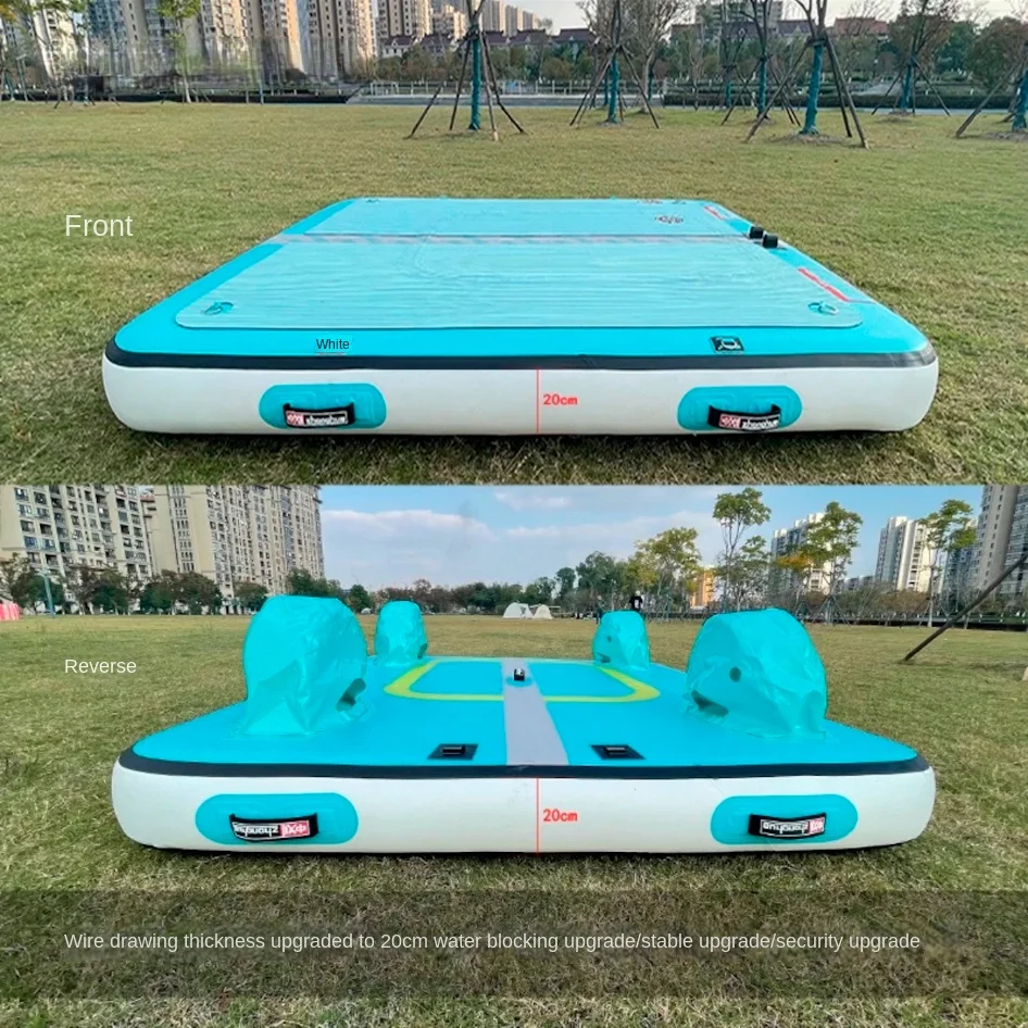 Double chamber 20cm thick water bag counterweight inflatable floating platform foldable platform magic blanket fishing boat