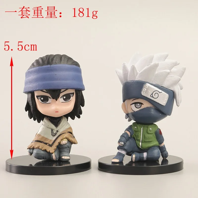 6 個ナルト Q バージョンおもちゃ PVC 置物サスケモデル人形デスクトップ飾りフィギュアルーム装飾アニメフィギュア子供のギフト