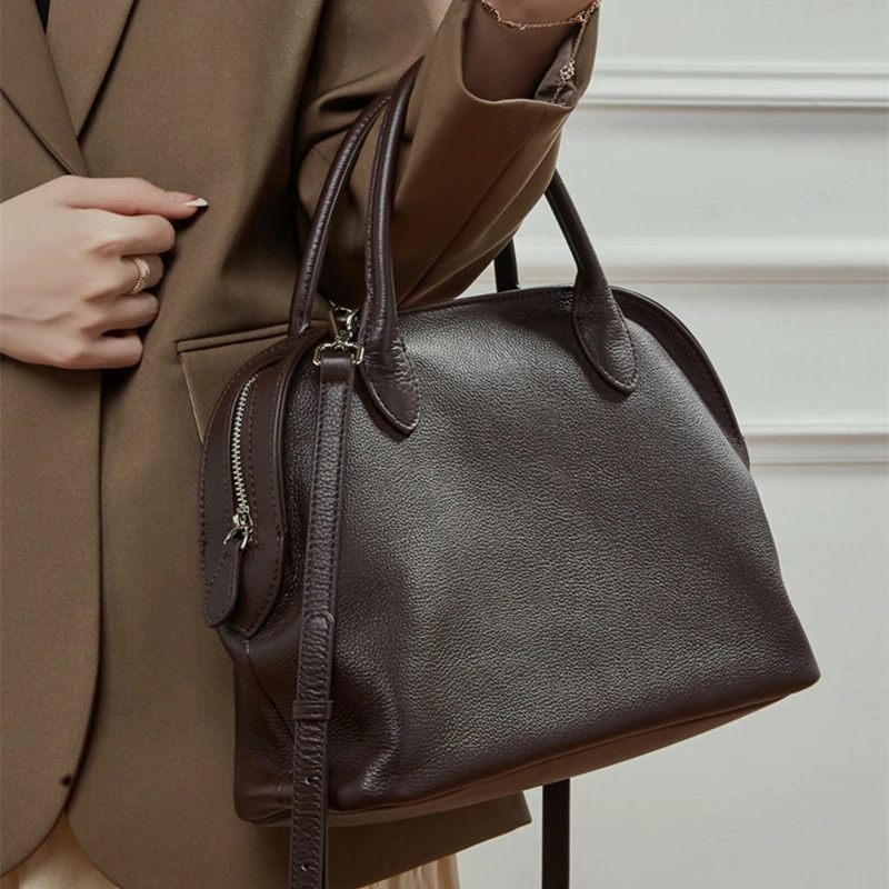 

Burminsa из натуральной яловой кожи, большие сумки-тоут для женщин, 2025, роскошные дизайнерские офисные женские сумки через плечо