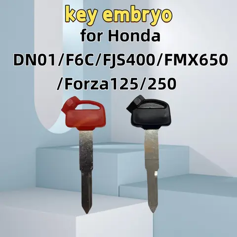 Para Honda DN01/F6C/FJS400/FMX650/Forza125/250 con imán y logotipo, llave de motocicleta sin cortar de alta seguridad de calidad OEM en blanco