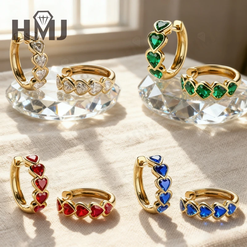 

Романтические серьги с драгоценными камнями в форме сердца, разноцветные ювелирные изделия золотого тона для женщин, элегантный модный подарок на день Святого Валентина, аксессуар