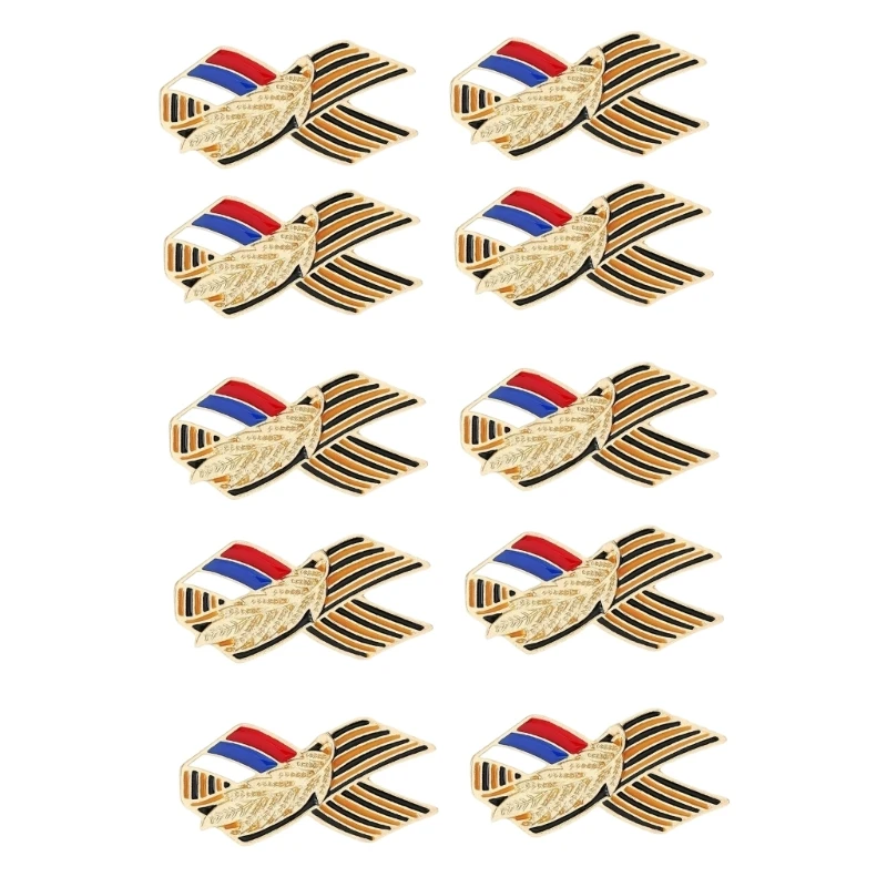 Russian Flag Day Patriotic Lapel Pin Alloy Brooch for Commemorative Event and Daily Wear