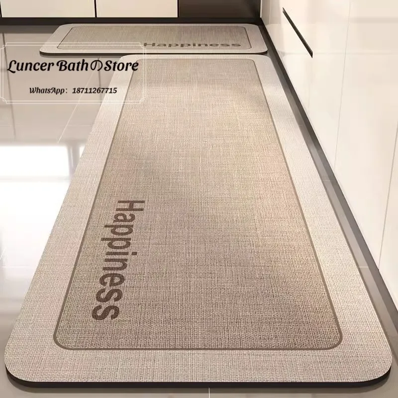 Simple kitchen floor mat, water-absorbing and oil-absorbing diatom mud floor mat, wipe-in carpet, dirt-resistant, wear-resistant
