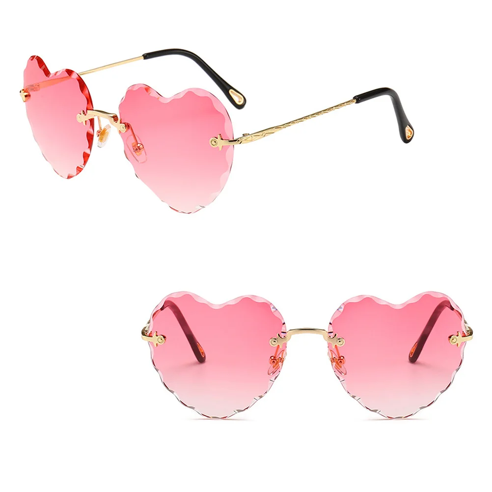 

Sunglasses Rimless Anti UV Heart Shape Party Photo Prop Lightweight Durable Fashion Accessory Vintage Style Sunglasses
