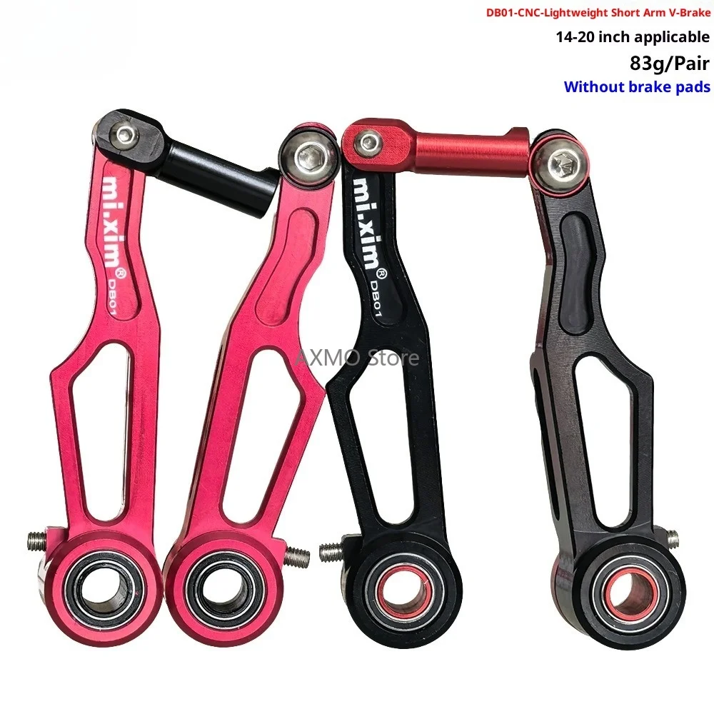

1PC Folding Bike Brake Short Arm V-brake Disc Brake Caliper CNC Hollow Lightweight Bearing Rotation 14-20 Inch Bicycle Parts