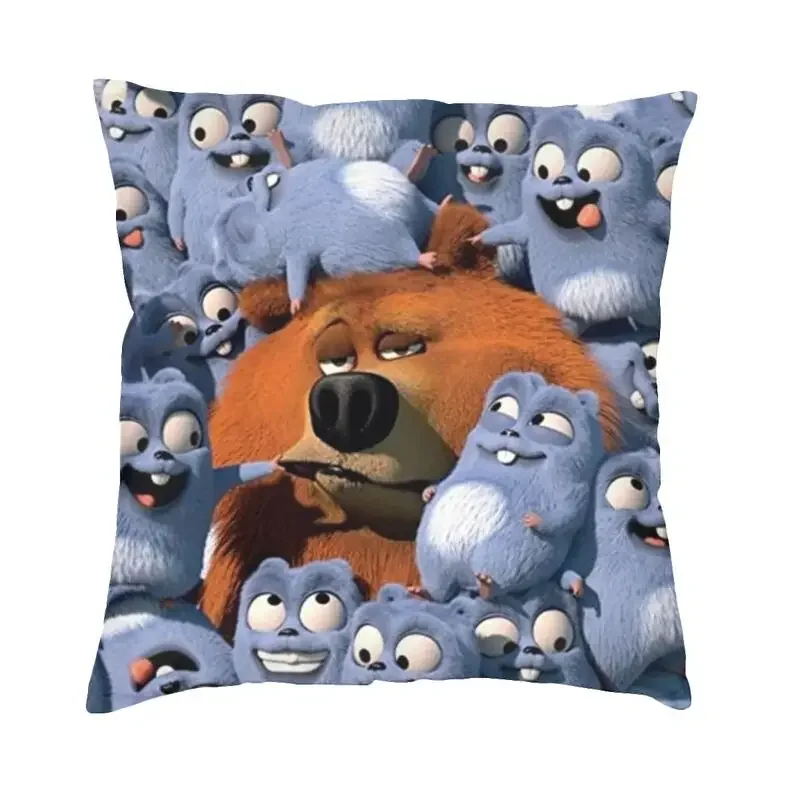 Fashion Grizzy and The Lemmings Throw Pillow Cover Decoration Custom Kids Tv Animal Cushion Cover 45x45cm Pillowcover for Sofa