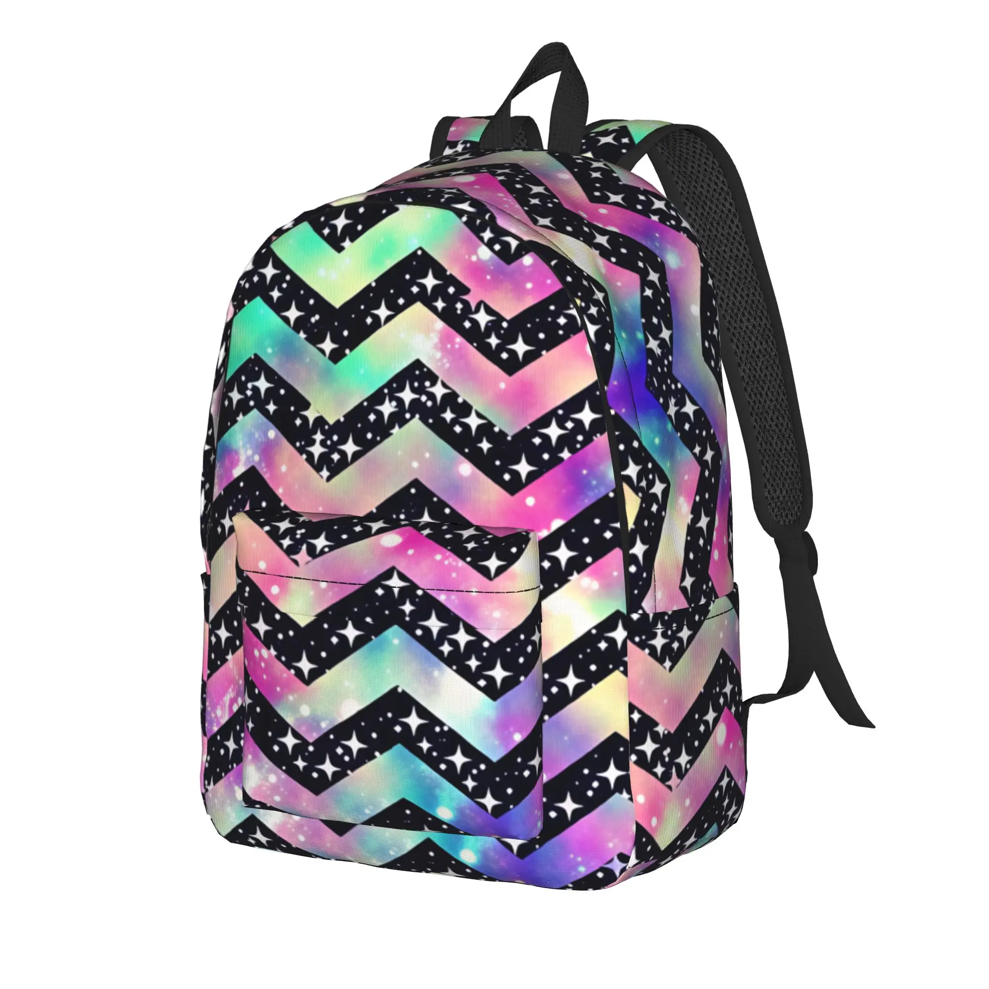 Galaxy Zigzag Star Chevron Backpack  Hiking Backpacks Female Casual High School Bags High Quality Breathable Rucksack