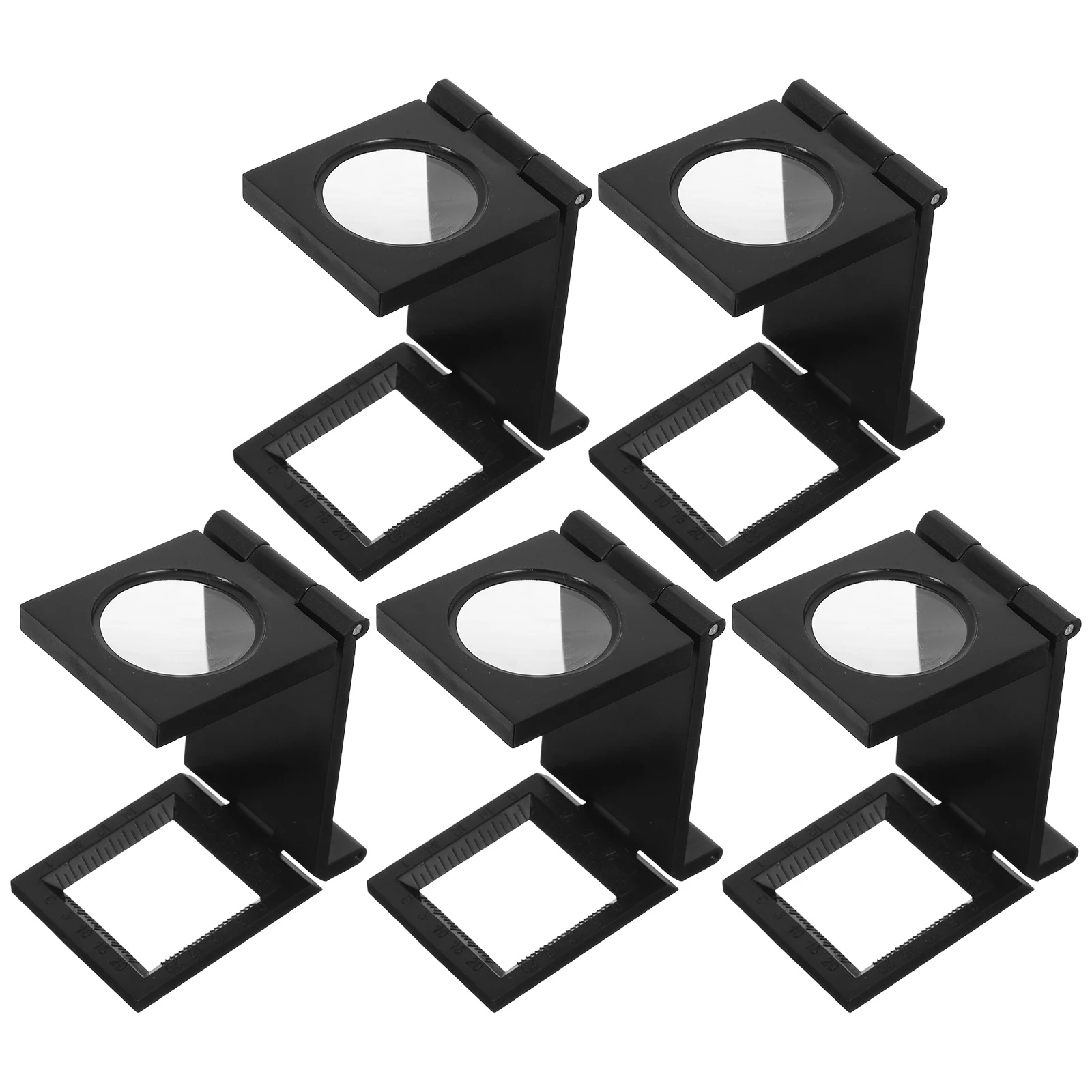 

5pcs Folding Magnifier Loupe 8X Pocket Compact Plastic Handheld For Coins Jewelry Inspection Lightweight Portable Foldable 27Mm